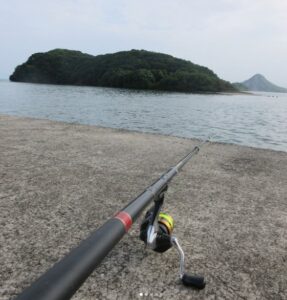 天草大浦漁港での一本釣り